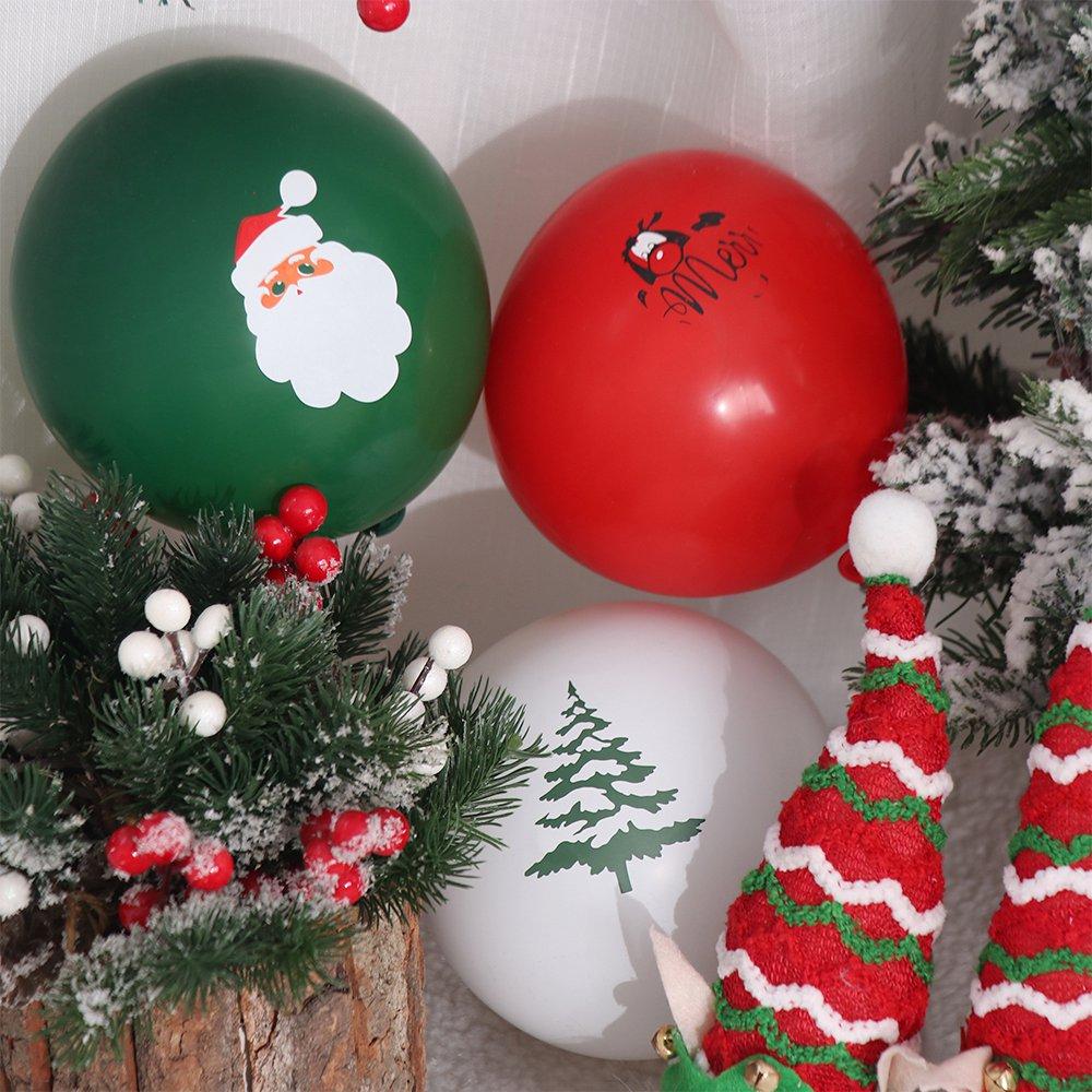 100pcs Decorative Christmas Print Latex Balloon 10inch Latex Christmas Balloons New Year