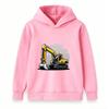 Kids Boys Girls Excavator Print Pullover Hoodie Casual Long Sleeve Warm Sweatshirt for Toddlers