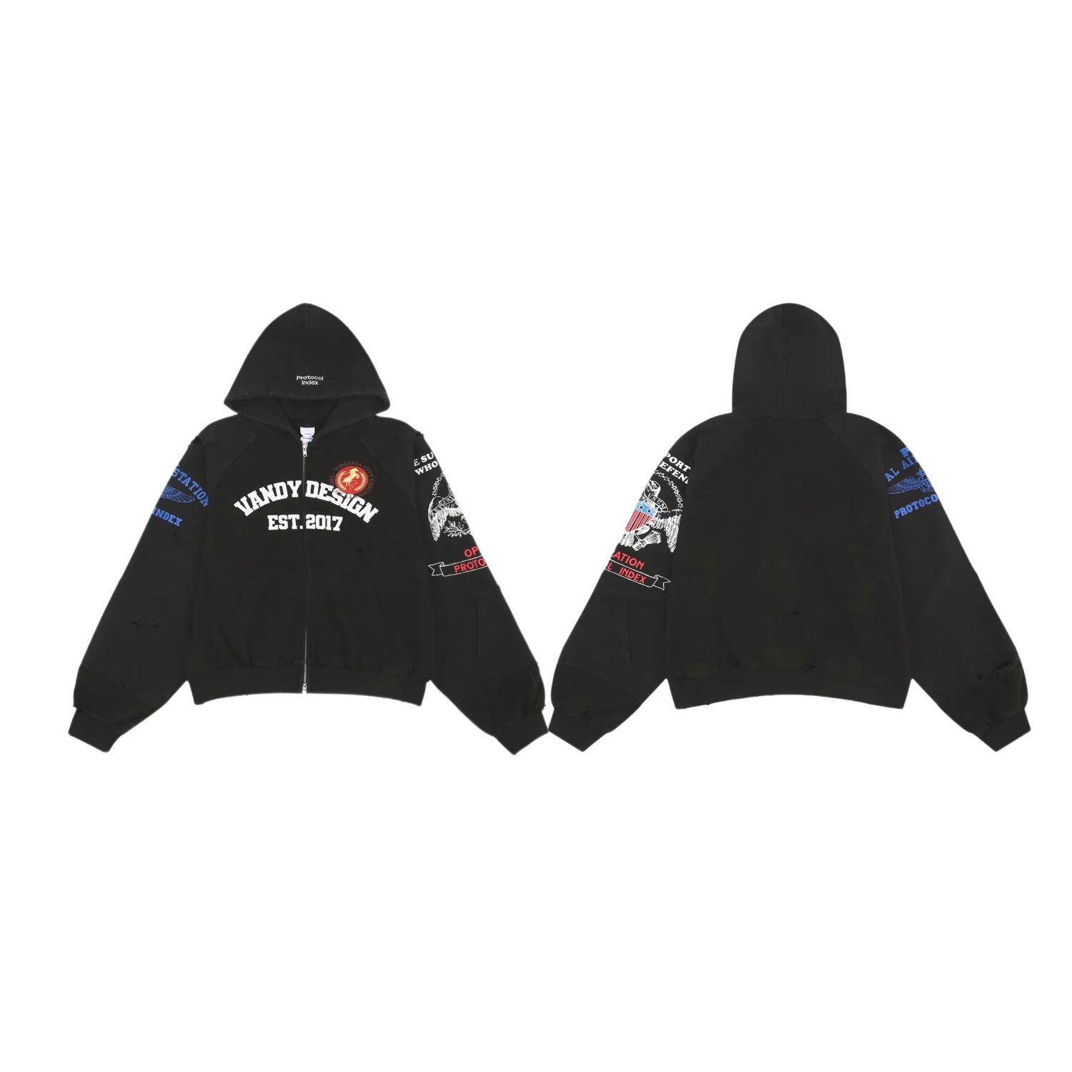 Protocol index talk x Vandythepink joint warhorse badge slogan zip hoodie S