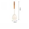 Large Beech Wood Handle Silicone Kitchen Utensils: Silicone Spatula, Spoon, and Stir-Fry Spatula Set for Non-Stick Pans