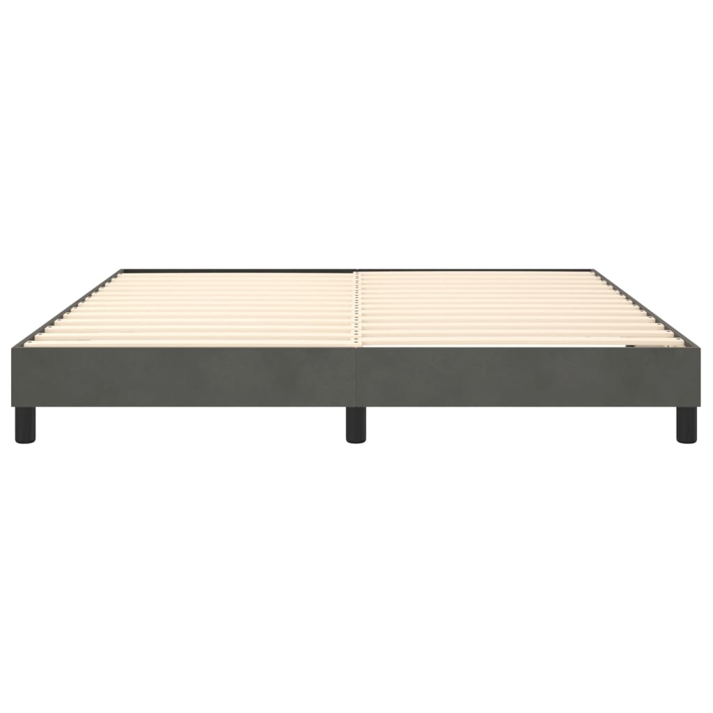 Box Spring Bed Frame Dark Grey 180 x 200 cm Velvet