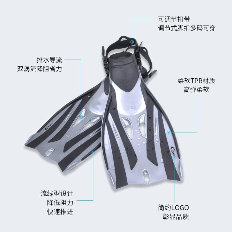 Adjustable Swimming Training Fins Men Silicone Freediving Snorkeling Pool Diving Gear