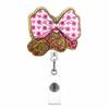 Bow Cherry Acrylic Badge Holder Sparkling Powder Medical Theme Retractable Pull Badge Reel Id Lanyard Name Tag Card Badge Holder