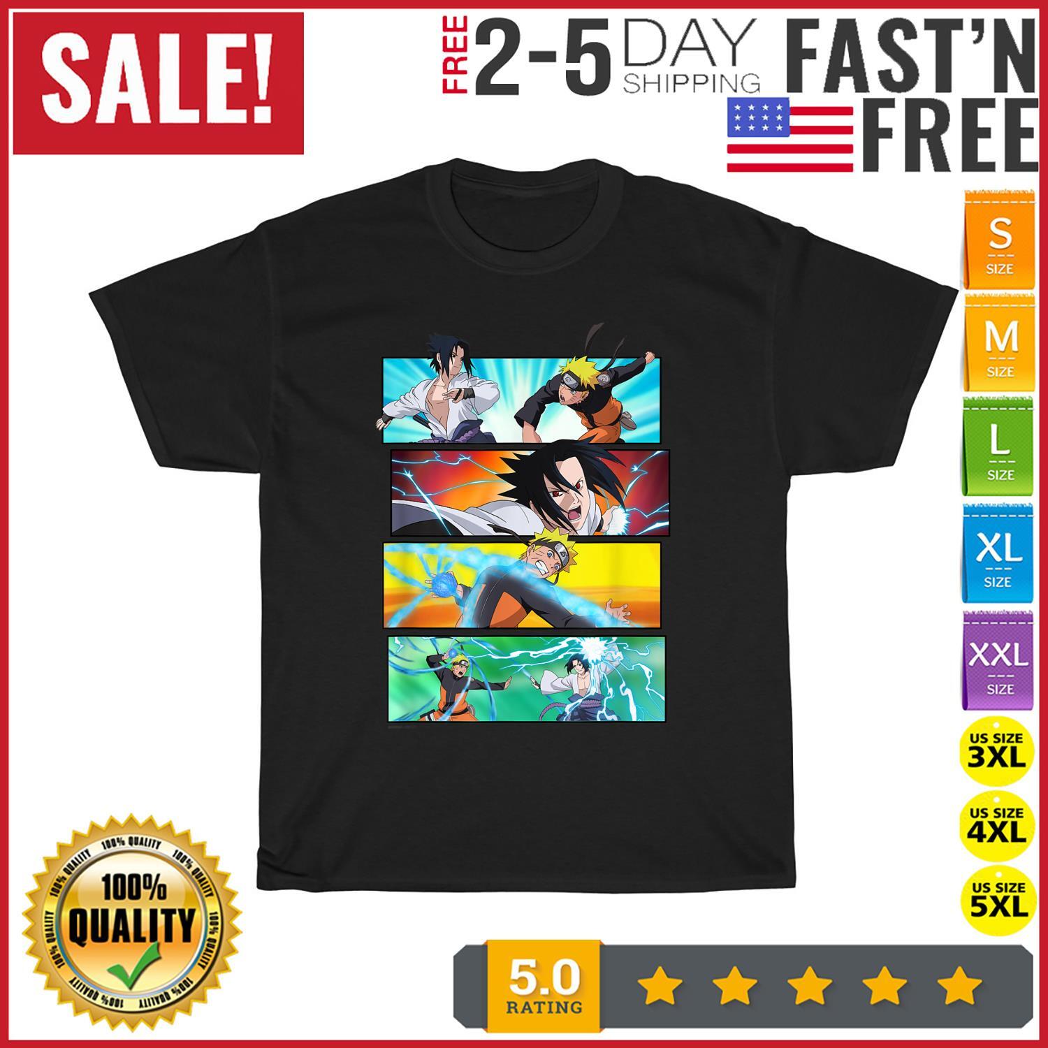 Naruto Shippuden Naruto vs Sasuke Vintage T Shirt Mens Womens Tees Top Men Fashion 2023 Women T Shirt Mens Womens Tees Top 4XL