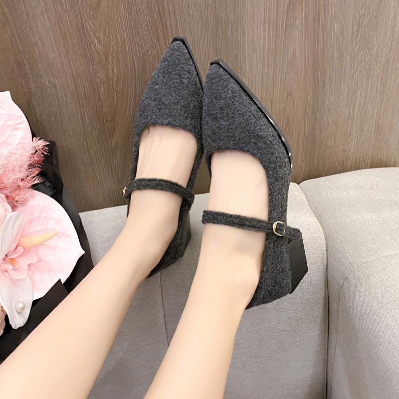 Designer Vintage Women Mary Jane Shoes Fashion Shallow Pointed Toe 2025 Spring Wedding Party Shoes