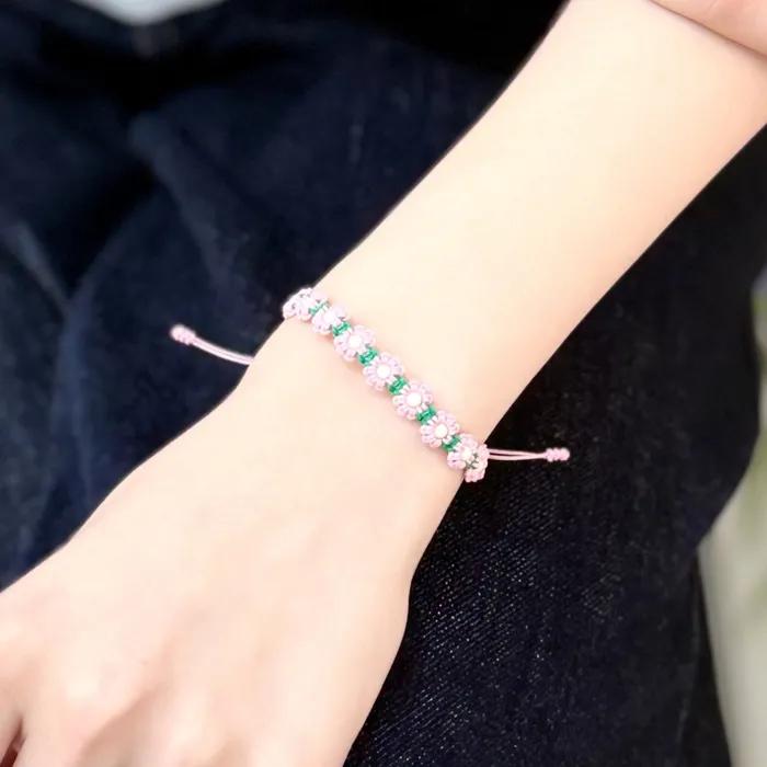 Flower Garden Color Knot Bracelet Handmade Color Knot Bracelet