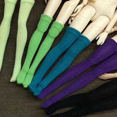 5 pares/lote Medias de Color Puro para Muñecas Blythe Medias Elásticas Altas Hasta el Muslo Calcetín Largo Para Barbie Muñeca 1/6 Accesorios