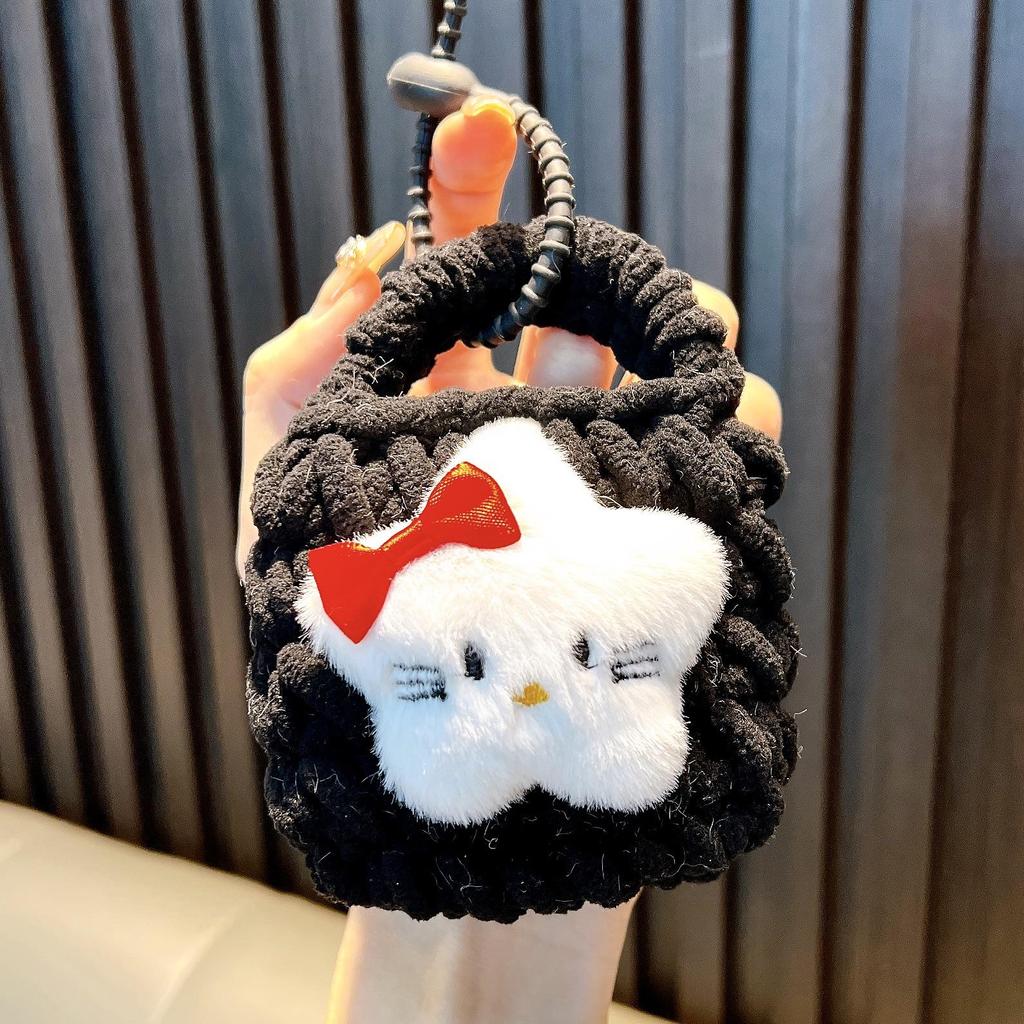 Hand-Woven Plush Persimmon Good Luck Keychain Pendant