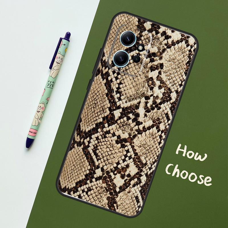 Snake Skin Print Case For Xiaomi Redmi Note 13 11 10 12 14 15 Pro Plus Cover For Redmi 15 14C 10C 13C 12C 15C