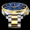 OLEVS Watch Men Popular Wristwatch Quartz Fashion Business Chronograph Stainless Steel Waterproof Date Male Gift Blue