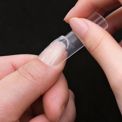 30/60/75/150Pcs French Dual Forms 15 Sizes Clear Reusable Nail Extension Builder Gel French Tip Manicure Tool DIY