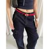 Bohemian Roter Pu-Leder-Taillengürtel Für Damen Mit Vintage-Krokodilmuster Für Kleider Oder Jeans