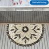Bohemian Style Semi-Circular Carpet Soft Non-Slip Decorative Mat 2D Print Aesthetic Rug for Entrance Porch Festive Home Decor