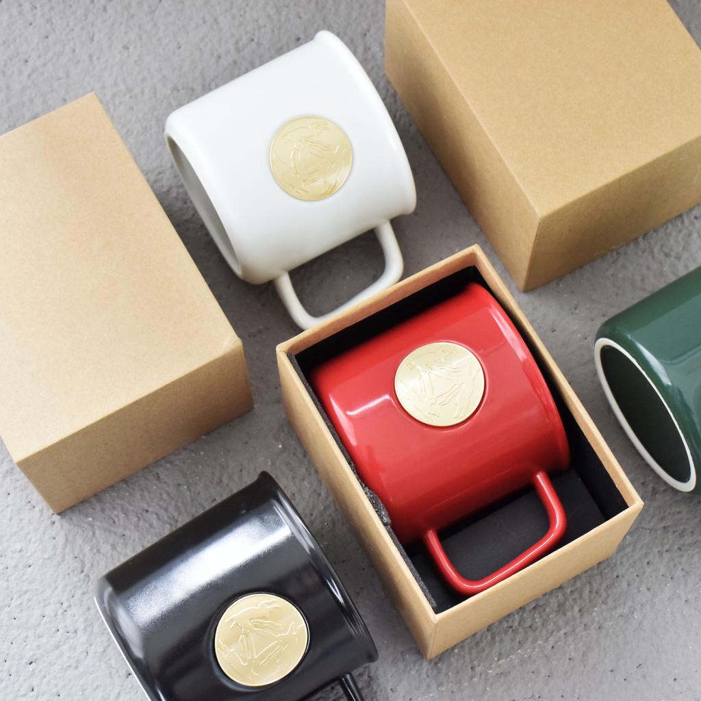 Bronze Badge Korean Ceramic Cup Couple Coffee Cup Office Household Drinking Cup Afternoon Tea Cup Milk Cup