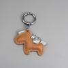 Instant Wealth Leather Keychain with Cartoon Pony Pendant for Couples – Trendy Bag and Car Accessory