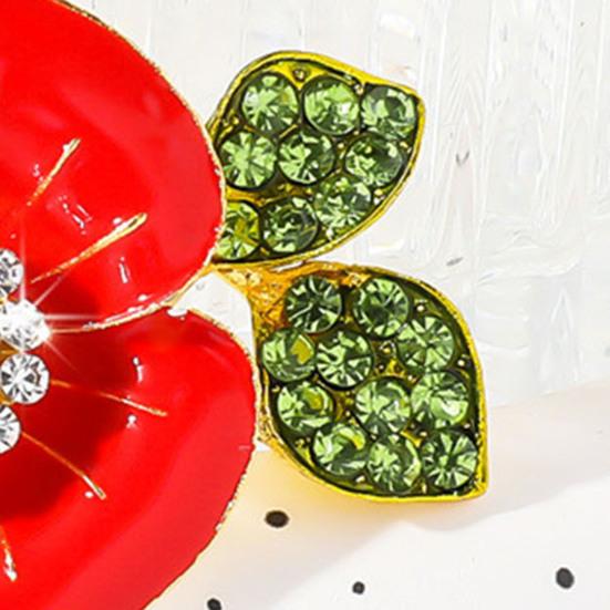 Women Brooch Flower Shape Enamel Oil Dripping Retro Anti-slip Polished Coat Collar Bag Scarf Hat Decoration Clothes Pin Party Banquet Clothing Jewelry