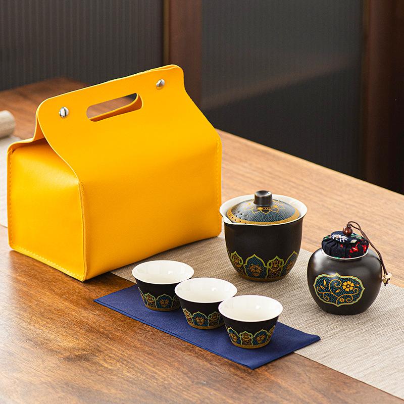 Venkovní Kung Fu čajový set Cestovní čajový set Přenosný Kuaike šálek Obchodní dárek