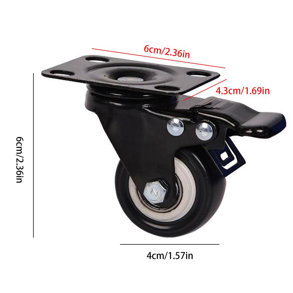 Caster Wheels Industrial Casters Swivel Plate Casters With Brake Furniture Workbench Trolley Wheels Multi-Directional Casters