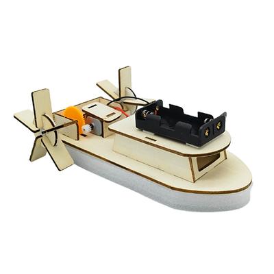 DIY Boat Model Kit Wooden Boat Kit 3D Assembly of Wooden Paddles Creative Teaching Educational Science Electric Boat