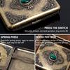 Vintage Metal Cigarette Case Box with Double Sided Spring Clip Open Retro Cigarete Case for Regular Cigarettes Men Gifts