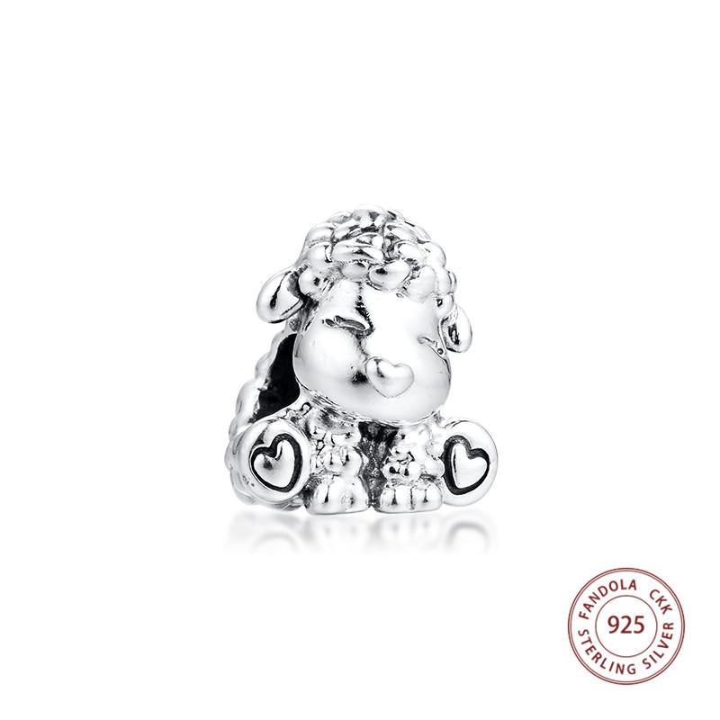 

Fit Europe Шарм Браслет 925 стерлингового серебра Патти Овечьи Шармы Бусы Женщины DIY Мода Ювелирные изделия Изготовление Berloques