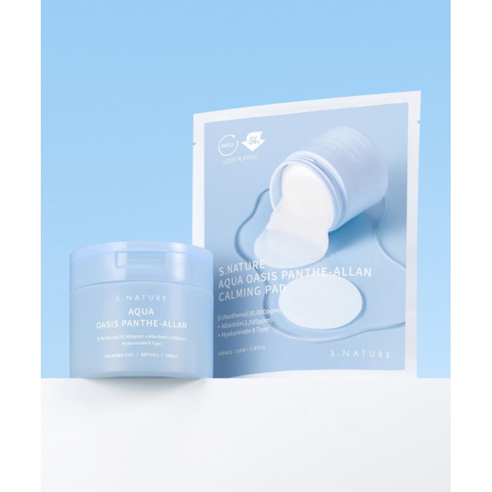 S.nature Aqua Oasis Panthealan Calming Pad 60 Sheets + Refill Pouch 30 Sheets NONE