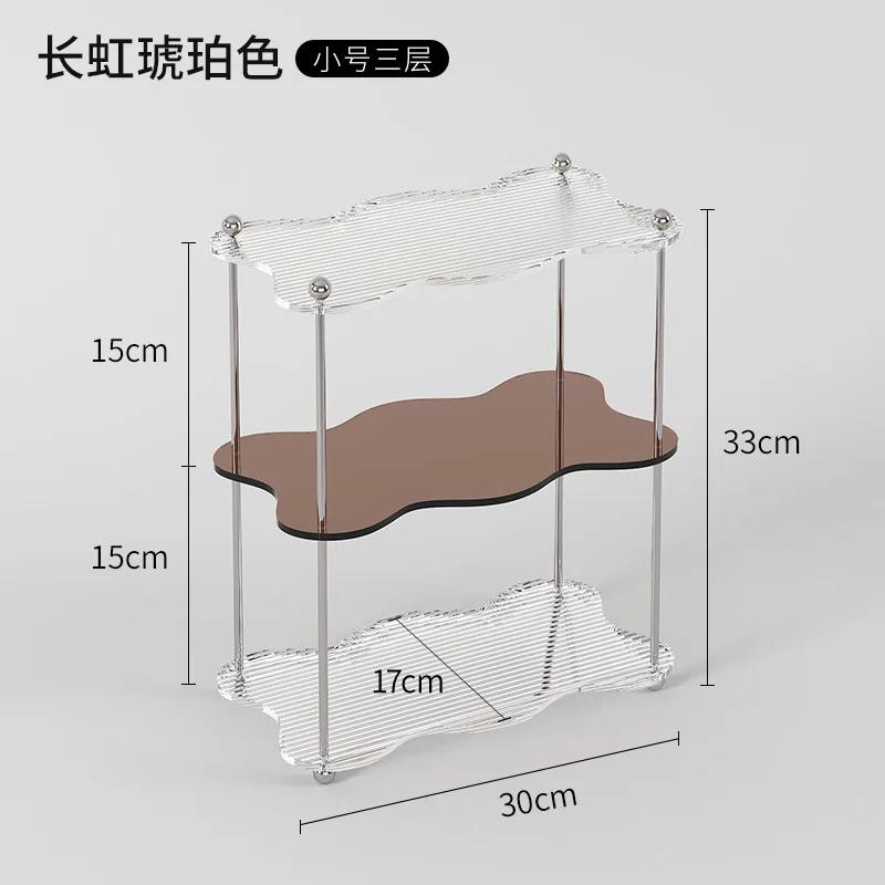 2/3layer Acrylic Storage Rack Bathroom Organizer Makeup Organizer Decorative Tray Perfume Display Rack Storage Organizer Shelf