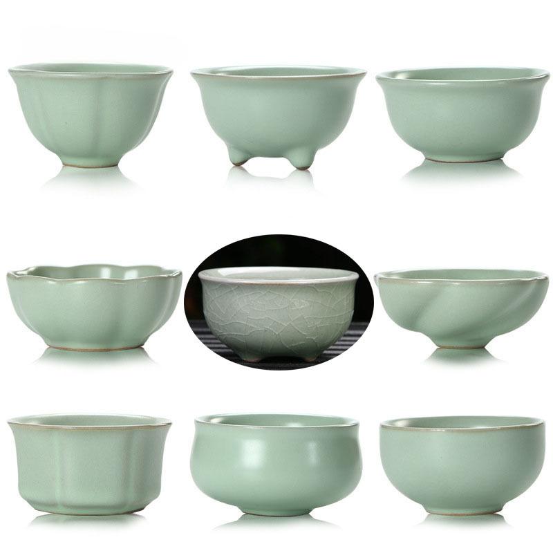 

Boutique Azure Ceramic Teacup Handmade Crackle Glaze Tea Cup Tea Set Home Samll Tea Bowl Master Cup Personal Chazhan Mug