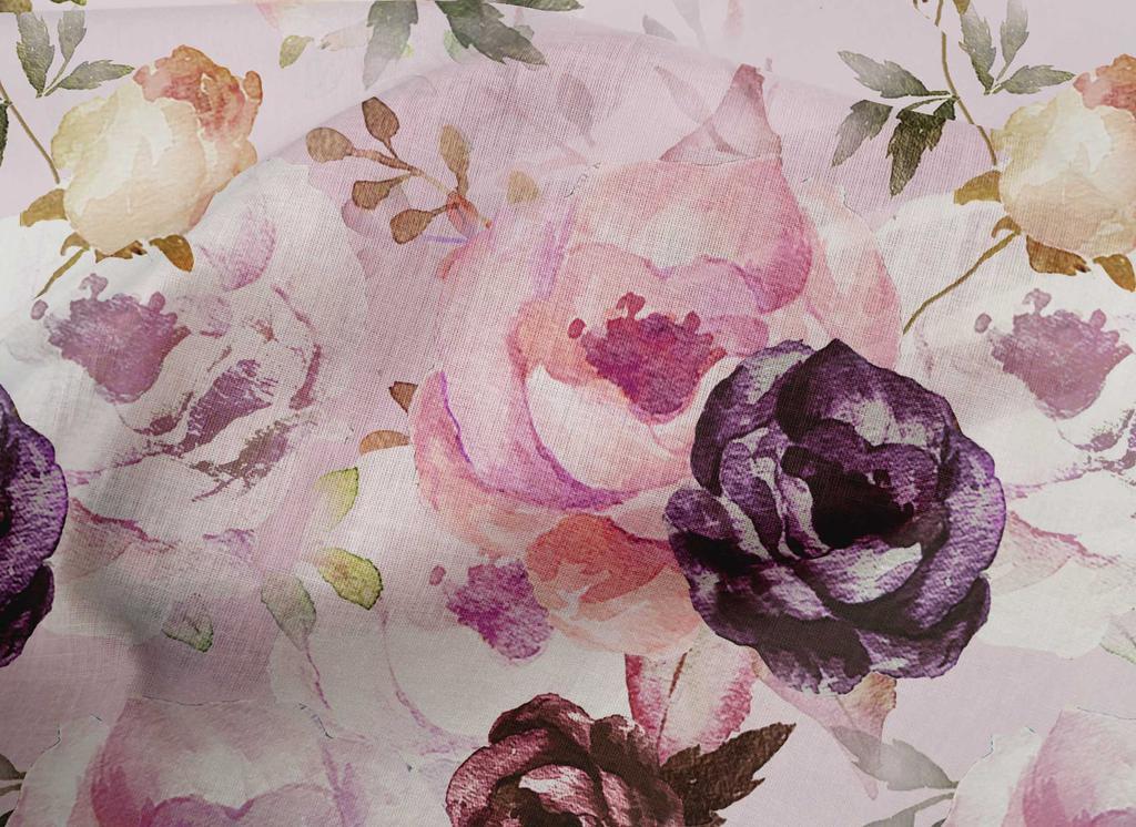 oneOone Cotton Cambric Light Pink Fabric Florals Dress Material Fabric Print Fabric By The Yard 42 Inch