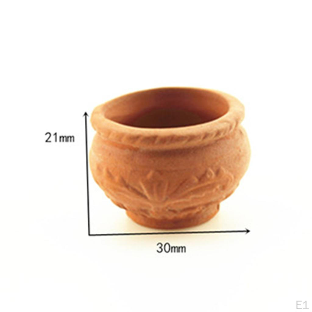 1/12 Dollhouse Miniature Mini Ceramic Flowerpot Simulation Furniture Flower Pot for Doll House