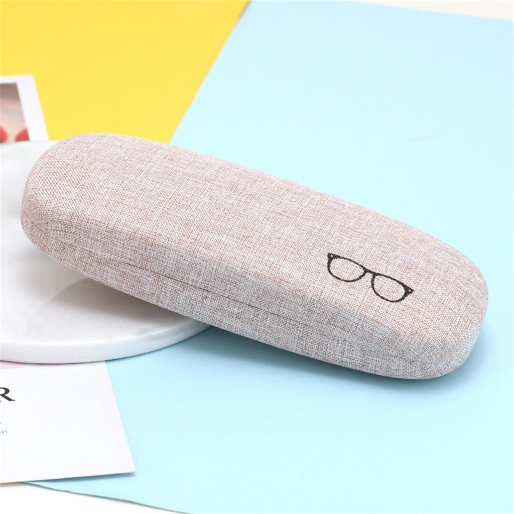 Hard Shells Case Metal Eyeglasses Case Sunglasses Case Linen Fabric For Store In Handbags Outdoor Activities Daily Use