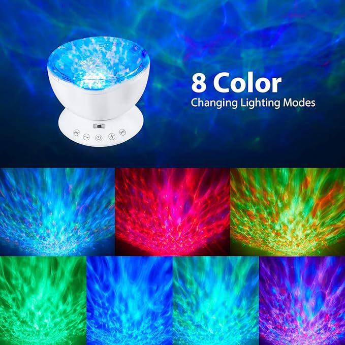 Ocean Wave Starry Sky Projector: Colorful Sleep Aid & Atmosphere Light with Speaker