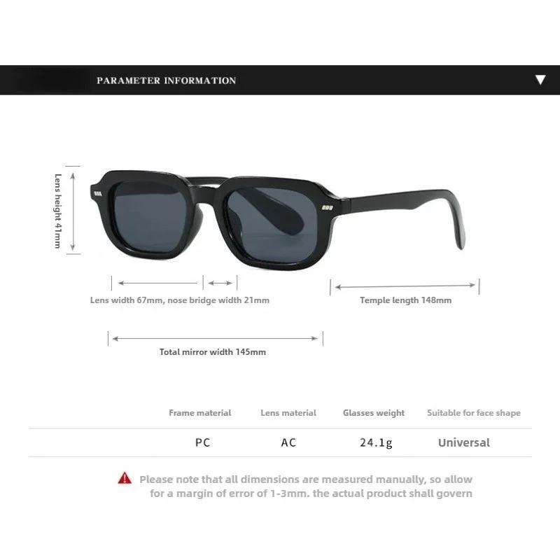 Classic Square Rim Sunglasses for Men Women Neutral Fashion Commuter Full Rim Glasses Outdoor Driving Travel UV Protection