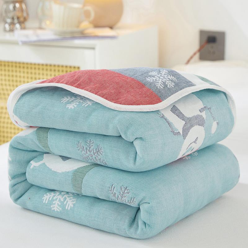 Class A Cotton Six-layer Gauze Children Throw Blanket Couch Soft Towel Quilt Single Double Summer Air Conditioning Cover Blanket For Kids Adult
