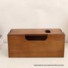 Wooden Cable Organizer Box - Under-Desk Power Strip & Charger Concealer