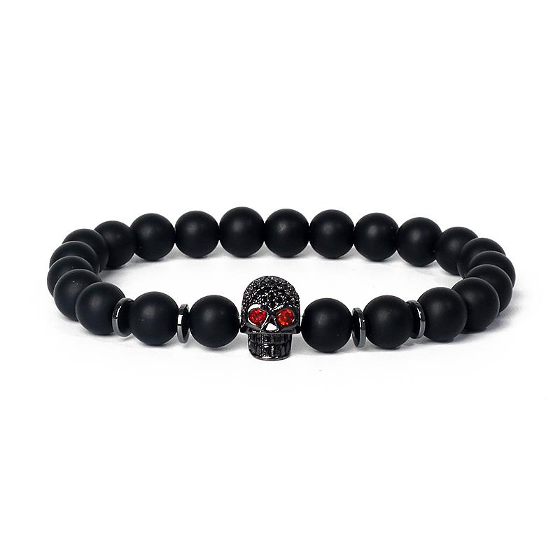 Fashion Crown Skull Punk Bracelets Men Wolf Head Zircon Tiger Eye Bracelets for Women Energy Nature Stone Soul Jewelry Pulsera