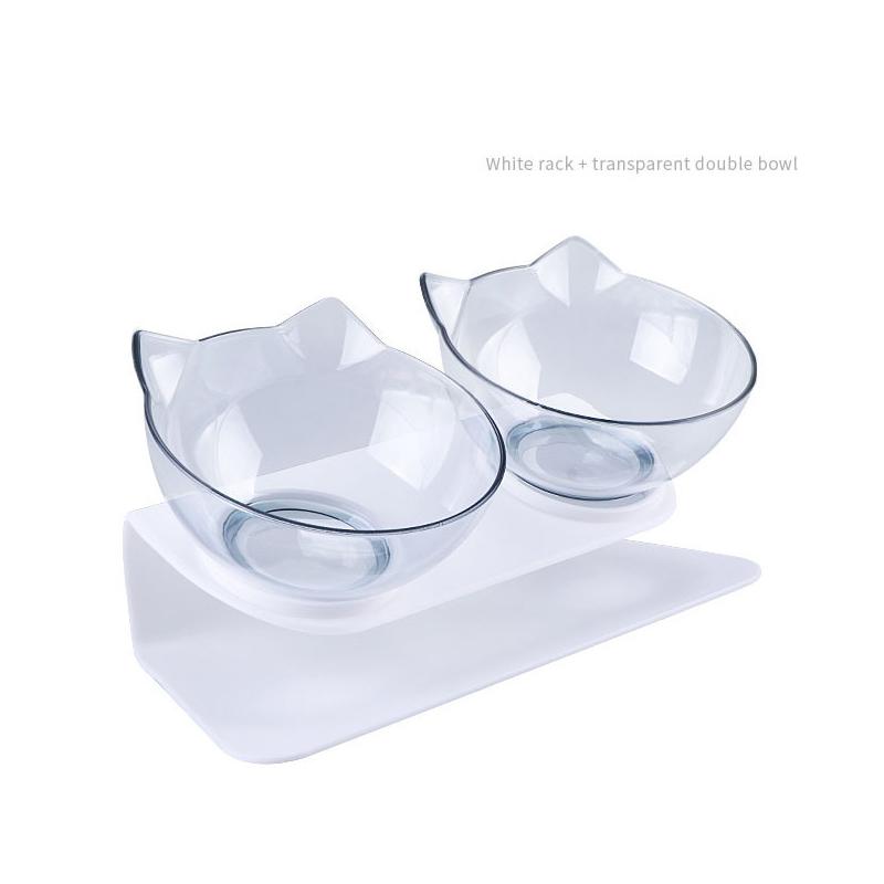 Pojedyncza/podwójna miska ze wspornikiem i konstrukcją pochylną na jedzenie i wodę, artykuły do karmienia i picia dla zwierząt