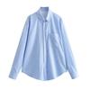 Kaslead New Arrival Women's Fashion Style Stylish Simple and Versatile Stripes Poplin Shirt 8717631