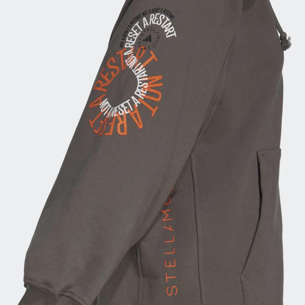 Adidas Stella McCartney Hooded Logo Pattern Outdoor American Style Half-Zip Vintage Casual Sports Long Sleeve Sweatshirt Women Sweatshirt IB5901