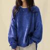 Women's Crew Neck Long Sleeve Knit Sweaters Tops Loose Fit Casual Solid Pullover Jumpers