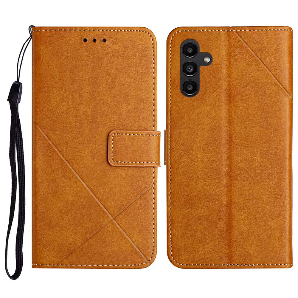 For Samsung Galaxy S26/S26 Pro Case Line Pattern Wallet Leather Phone Cover with Wrist Strap