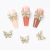 10Pcs Shiny Alloy Butterfly Nail Charms Metal Butterfly Nail Gems Nail Rhinestone 3D Gold Silver Nail Charm Nail Jewelry