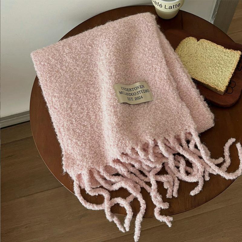 Fashion Women Thick Shawl Wraps Scarf Winter Warm Fashion Solid 80% Wool Pashmina Scarves Long Tassel Hijab Stoles Soft Bufanda
