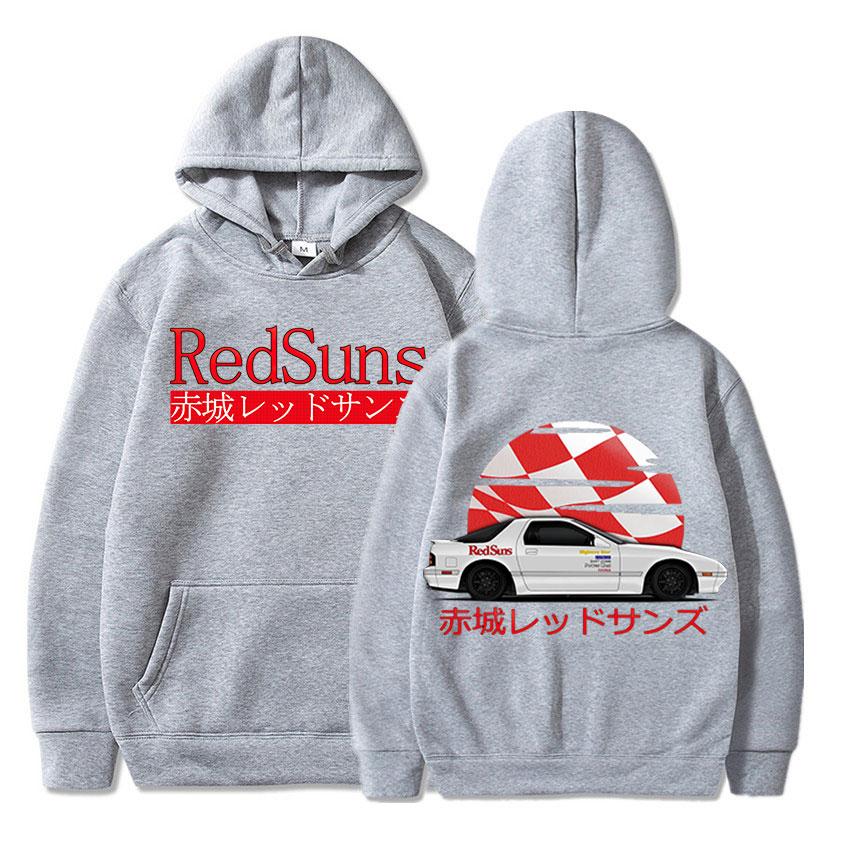 Initial D Drift Akagi RedSuns Hoodie Japanese Anime AE86 Unisex Women Fashion Hoodies Streetwear Sweatshirts JDM Automobile Culture