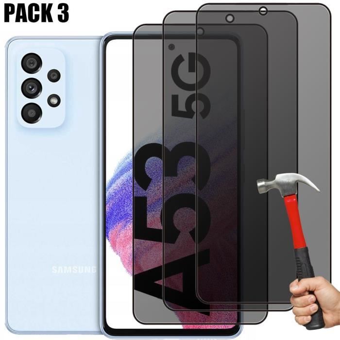 Film de protection - Booling - pour Samsung Galaxy A53 5G - Verre trempé - Anti-espion - 3 pièces