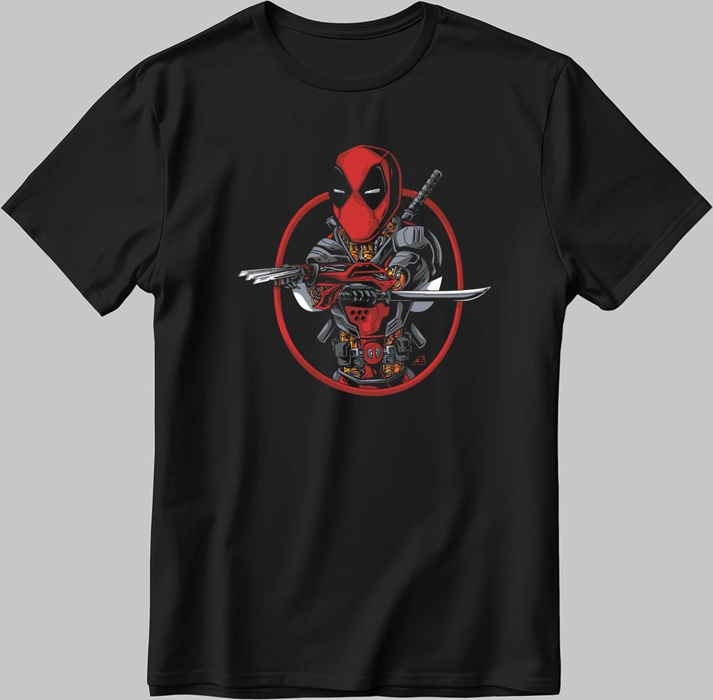 Deadpool Super Hero Short Sleeve White-Black Men's / Women's T-Shirt U28