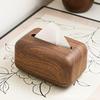 Imitation Walnut Wood Grain Chinese Tissue Box, Living Room Dining Table Office Desktop High-end Paper Drawer Box