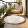 Furry Round Floor Mat Plush Soft Bedroom Rug Solid Color Machine Washable Fluffy Area Rug for Kids Rooms Nursery Living Room