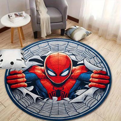 1 stuks Marvel Spider-Man Ronde Vloerkleed Niet-Glijdend, Machine Wasbaar Polyester Tapijt Voor Woonkamer & Slaapkamer Decor