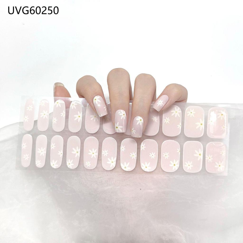Transparent Nude UV Gel Nail Art Stickers: Semi-Cured, Semi-Baked Manicure Sheets